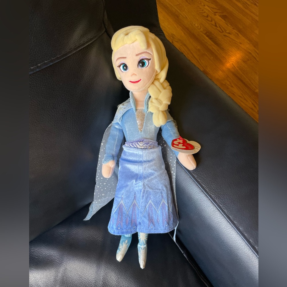 Frozen II Elsa Ty Sparkle Plush - with Olaf Print Error on Ty ❤️ Tag